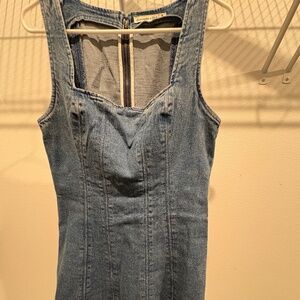 The A&F Mila Squareneck Denim Mini Dress